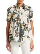 Adam Lippes Floral Cotton Trapeze Shirt