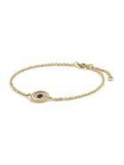 David Yurman Pave Cable Evil Eye Charm With Blue Sapphire, Diamonds And Black Diamonds In Gold