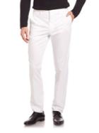 Emporio Armani Flat Front Cotton Trousers