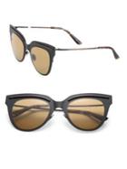 Bottega Veneta 50mm Flat Metal Cat's-eye Sunglasses