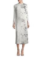 Calvin Klein Collection Larrew Floral-print Silk Midi Dress