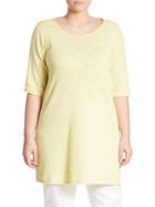 Eileen Fisher, Plus Size Slub Organic Cotton-blend Top