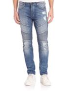 True Religion Rocco Moto Relaxed Skinny Flagstone Jeans