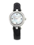 Gucci Diamantissima Diamond, Mother-of-pearl, Stainless Steel & Lizard Strap Watch