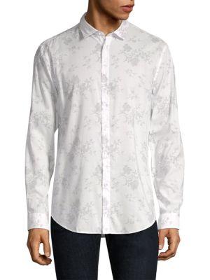 John Varvatos Slim-fit Printed Button-down Shirt