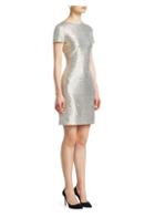 Alice + Olivia Delora Metallic Sheath Dress