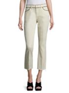 Tory Burch Sara Piped Cropped Straight-leg Jeans
