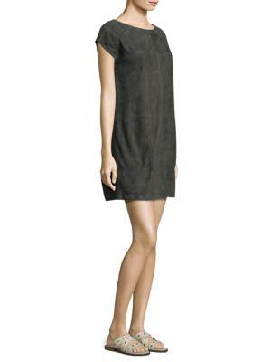 Eileen Fisher Cap-sleeve Tunic Suede Dress