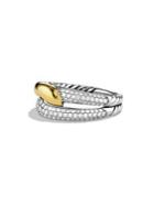 David Yurman Labyrinth Single-loop Ring With Diamonds And Gold