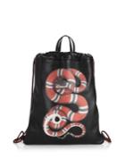 Gucci Kingsnake Leather Drawstring Backpack