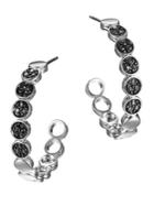 John Hardy Dot Black Sapphire & Sterling Silver Hoop Earrings/1.05