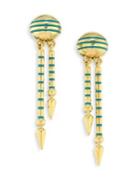 Sarah Hendler Shirley Enamel & 18k Yellow Gold Spear Drop Earrings