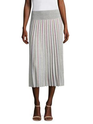 Agnona Pleat Stripe Skirt