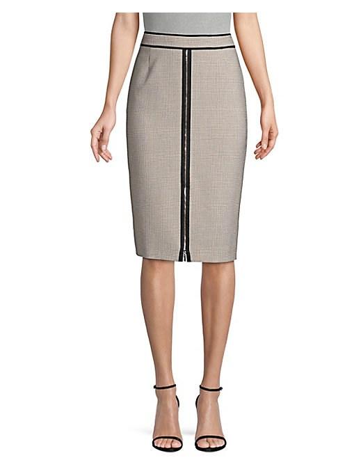 Boss Modern Check Pencil Skirt