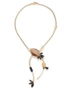 Marni Asymmetrical Horn & Crystal Statement Necklace