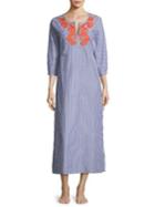 Roller Rabbit Maytri Embroidered Cotton Long Dress