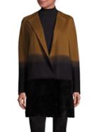 Lafayette 148 New York Shearling & Cashmere Ombre Hayes Coat