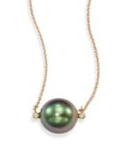 Mizuki Sea Of Beauty 13mm Black Tahitian Pearl, Diamond & 14k Yellow Gold Pendant Necklace