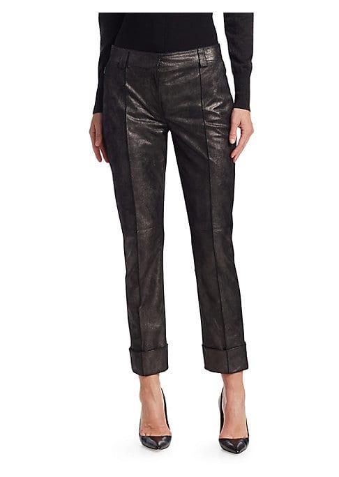 Akris Maxima Pearlized Leather Pants
