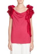 Givenchy Pleated Ruffle Sleeve Top