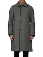 Lanvin Checkered Cotton Trimmed Coat