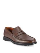 A. Testoni Pebbled Leather Penny Loafers