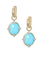 Jude Frances Small 18k Gold & Diamond Moroccan Turquoise Drop Earrings