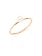 Zoe Chicco 4mm White Freshwater Pearl & 14k Yellow Gold Ring