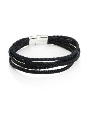 Tateossian Cobra Multi-strand Leather Bracelet