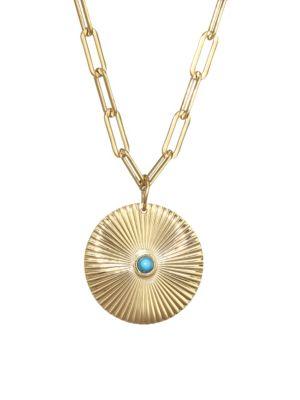 Jennifer Zeuner Jewelry Iris Turquoise Pendant Necklace