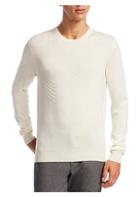 Saks Fifth Avenue Collection Herringbone Crewneck Merino-silk Sweater