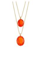 Renee Lewis 18k Yellow Gold & Fire Opal Double Pendant Necklace
