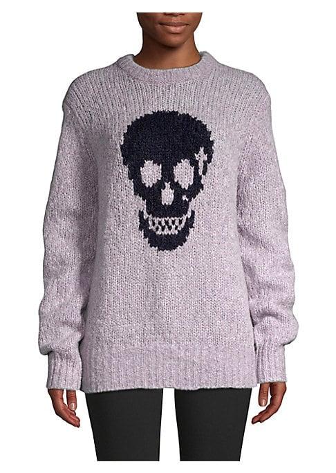 360 Cashmere Madonna Skull Wool-blend Sweater