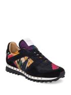 Valentino Floral-print Suede Trim Sneakers