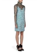 Lanvin Metallic Lace & Brocade Dress