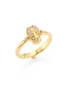 Temple St. Clair Mini Scarab Diamond & 18k Yellow Gold Ring