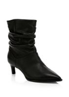 Aquatalia Maddy Leather Ruched Ankle Boots