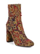 Saint Laurent Loulou Embroidered Block-heel Booties