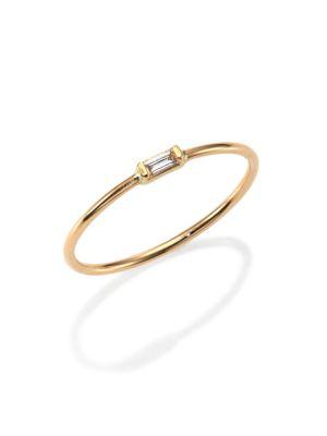 Zoe Chicco Diamond & 14k Yellow Gold Horizontal Baguette Ring