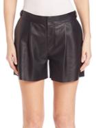 Coach Pleated Leather Shorts