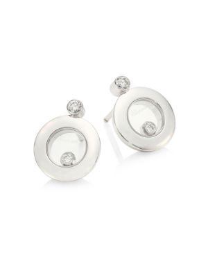 Chopard Happy Diamonds & 18k White Gold Round Stud Earrings