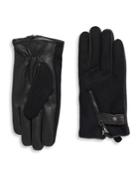 Y-3 Deerskin & Wool Zip Gloves