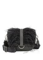 Brunello Cucinelli Ostrich Feather & Leather Shoulder Bag