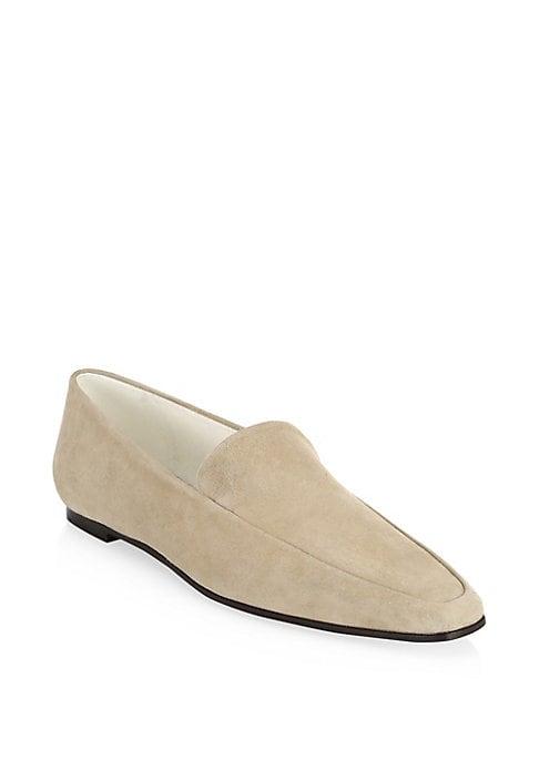 The Row Minimal Suede Loafers