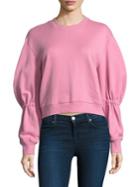 Tibi Shirred Cotton Sweatshirt