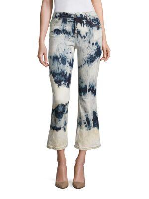 Faith Connexion Tie-dye Cropped Flared Jeans