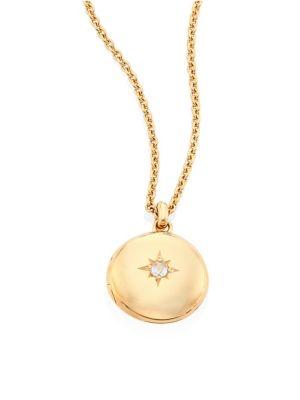 Astley Clarke Cosmos Small Diamond & 14k Yellow Gold Locket Necklace