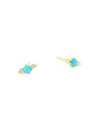 Ila 14k Gold Turquoise And Diamond Stud Earrings