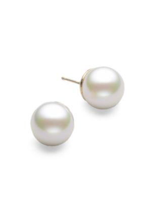 Majorica 12mm White Organic Pearl Stud Earrings