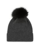 Portolano Fox Fur Pom-pom & Cashmere Hat